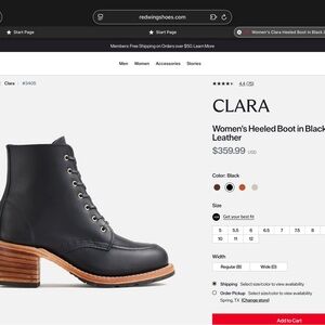 Red Wing Shoes Clara Women's Heeled Black Leather Boot